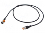 Cable: for sensors/automation | M12 | PIN: 4 | 1m | plug | 30VDC | 4A | 1200