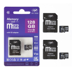 Package 2 pieces PNI MicroSD Memory Card PNI 128GB MicroSD Memory Card Class 10, 80 Mb/s, V30 with SD adapters included
