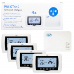 Smart thermostat PNI CT440 wireless, with WiFi, control 4 zones via the Internet, for heating plants, pumps, solenoid valves, TuyaSmart APP