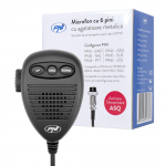 6-pin microphone with metal hangers for HP 8000L / 8001L / 8024/9001 PRO / 9500/8900 PNI Escort radio stations