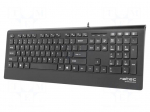 Keyboard | BARRACUDA | black | USB A | wired,slim,US layout | Len: 1.8m