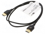 Cable | HDMI plug,both sides | HDMI 2.0,slim | 1m | black | Core: CCS