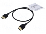 Cable | HDMI plug,both sides | 0.5m | black | Core: CCS