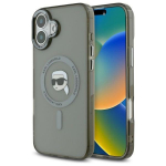 Other Phone Accessory Karl Lagerfeld  Karl Lagerfeld IML Metal Karl Head MagSafe iPhone 16 Plus Case - Black
