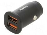 USB power supply | USB A socket x2 | Sup.volt: 12&divide;24VDC | 30W | black