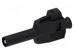 Laboratory connector: 4mm banana | plug | 20A | black | insulated