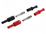 Laboratory connector: 4mm banana | socket | 36A | black,red | screw