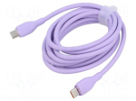 Cable | High Speed,USB 2.0 | USB C plug,both sides | 2m | violet
