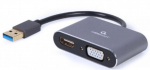 Gembird USB to HDMI + VGA Display Adapter Space Grey