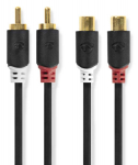 Cable Nedis 2x RCA - 2x RCA F 2m