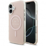 Back panel cover Karl Lagerfeld Apple iPhone 17 Silicone case with MagSafe IML Karl RSG Logo Pink