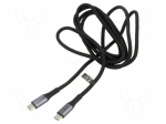 Cable | USB 3.2 Gen 2x2 | USB C plug,both sides | 2m | black | 20Gbps