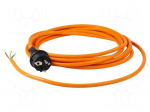 Cable | 3G1.5mm2 | CEE 7/7 (E/F) plug,cables | PUR | 10m | orange | 16A