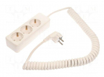 Extension lead | 3G1.5mm2 | 2.4m | PVC | white | Sockets no: 3 | 16A
