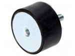 Vibration damper | M12 | &Oslash;: 75mm | rubber | L: 40mm | Thread len: 37mm