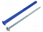 Plastic anchor | with screw | 10x160 | zinc-plated steel | FF1 | 10mm