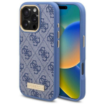 Guess GUHMP16LU4GPRB Hardcase 4G Logo Plate MagSafe for iPhone 16 Pro 6.3" / blue
