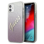 Guess GUHCP12SPCUGLSPI Glitter Gradient Script Hardcase for iPhone 12 mini 5,4" / pink