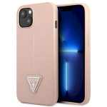 Guess GUHCP13SPSATLP Saffiano Triangle Logo Hardcase for iPhone 13 mini 5,4" / pink