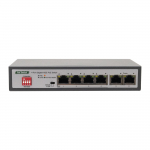 Switch PNI SWPOE243, POE, 6 x 10/100/1000 Mbps, Gigabit, of which 4 PoE ports, metal case