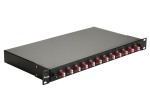 Equip 12-Port Fiber Optic Splice Box, LC Duplex,OM4, 1U, Equipped, Black