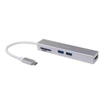 Adapter USB-C->HDMI/2xUSB3.0/SD/TF 4K/30Hz 0.15m Alu.