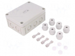 Enclosure: junction box | X: 94mm | Y: 130mm | Z: 57mm | polystyrene