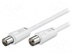 Cable | 75&Omega; | 15m | coaxial 9.5mm socket,coaxial 9.5mm plug | white