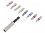 Kit: screwdriver bits | Pcs: 9 | 1/4" Allen key: 4 mm | 25mm