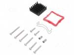 Heatsink: extruded | grilled | black | L: 27mm | W: 27mm | H: 9.5mm
