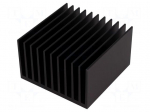 Heatsink: extruded | grilled | black | L: 100mm | W: 100mm | H: 60mm