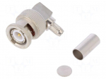 Plug | BNC | male | angled 90&deg; | 50&Omega; | RG223,RG400 | soldering,crimped