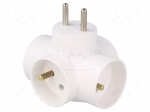 Connector: AC supply | splitter | 2P+PE | Type: round,with earthing