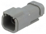 Connector: wire-wire | DTM | plug | male | PIN: 4 | IP68 | Locking: latch