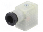 Connector: valve connector | plug | form B | 11mm | female | PIN: 3 | 230V