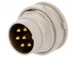 Connector: M16 | socket | male | soldering | PIN: 6 | 5A | 250V | IP40