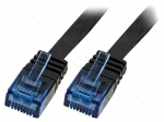 Patch cord | U/UTP | 5e | stranded | CCA | PVC | black | 7.5m | 30AWG