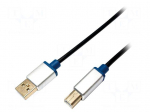 Cable | USB 2.0 | USB A plug,USB B plug | 2m | black