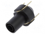 Socket | 4mm banana | 24A | black | PCB | insulated,with contacts