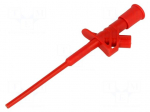 Clip-on probe | pincers type | 10A | red | Grip capac: max.4mm | 4mm
