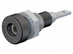 Socket | 2mm banana | 10A | 23mm | black | Mounting: soldered,on panel