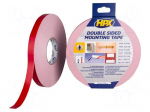 Tape: fixing | W: 19mm | L: 25m | Thk: 1.1mm | double-sided | acrylic
