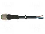 Connection lead | M12 | PIN: 4 | straight | 3m | plug | 250VAC | 4A | IP67