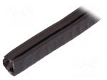 Hole and edge shield | EPDM | L: 10m | black | H: 11.5mm | W: 8.75mm