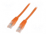 Patch cord | U/UTP | 5e | solid | CCA | PE | orange | 1.8m | 26AWG