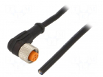 Cable: for sensors/automation | M12 | PIN: 4 | angled | 5m | plug | 30VDC