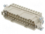 Connector: HDC | contact insert | male | 16A | 500V | PIN: 24 | 24+PE