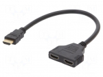 Splitter | passive | black | Input: HDMI plug | Out: HDMI socket x2