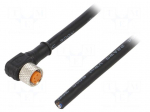 Cable: for sensors/automation | M8 | PIN: 4 | angled | 5m | plug | 60VDC