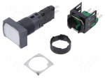 Switch: push-button | 16mm | Stabl.pos: 1 | NO | white | LED | 12&divide;24VDC